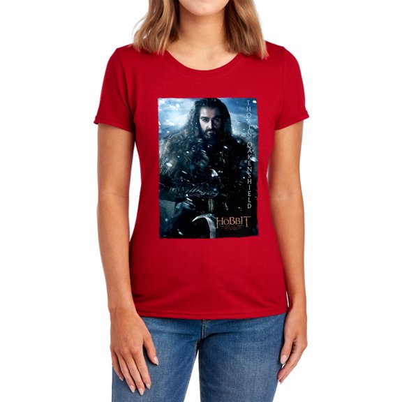 The Hobbit Thorin Poster Women's T Shirt, Red, Small