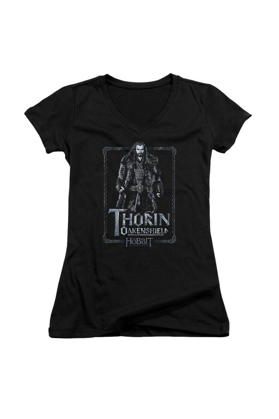 The Hobbit Thorin Stare Junior Women's V-Neck T-Shirt Black