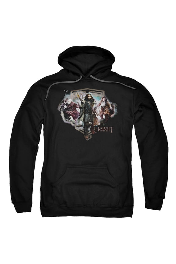 The Hobbit Three Dwarves Adult Pullover Hoodie Sweatshirt Black