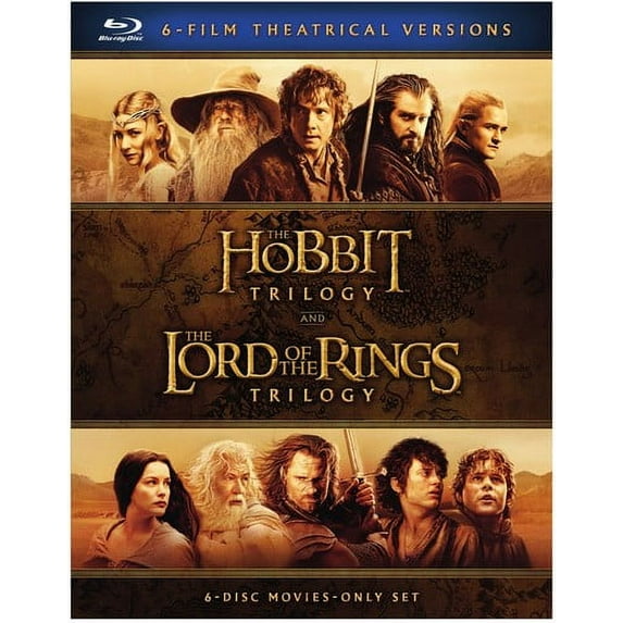 The Hobbit Trilogy / The Lord of the Rings Trilogy: 6-Film Theatrical Versions (Blu-ray)