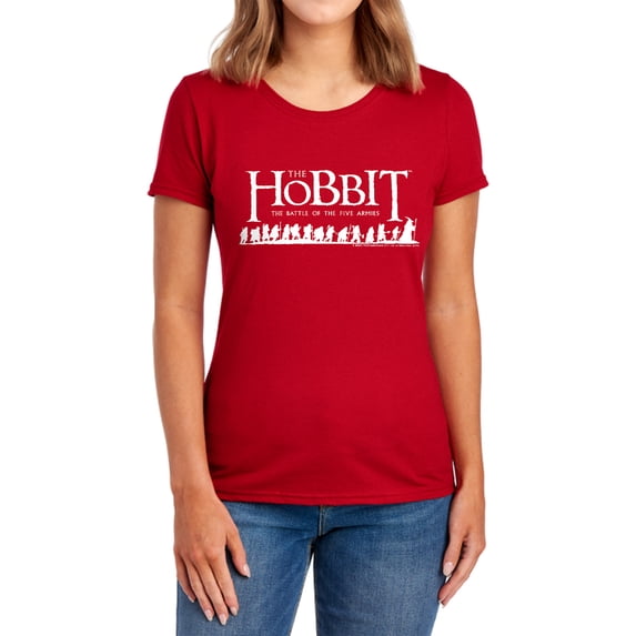 The Hobbit Walking Logo Women's T Shirt, Red, X-Large