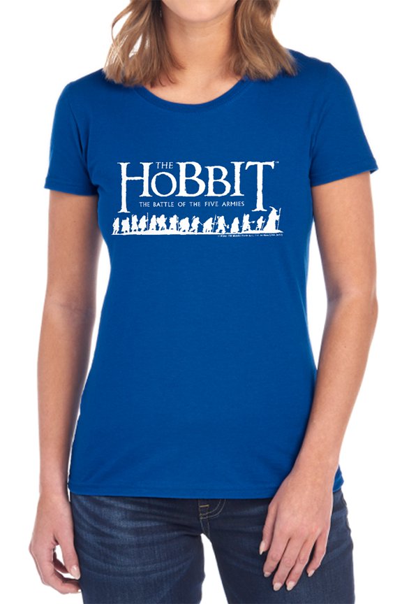 The Hobbit Walking Logo Women's T Shirt, Royal, X-Large