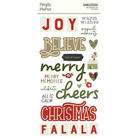 The Holiday Life Foam Stickers 50/Pkg-