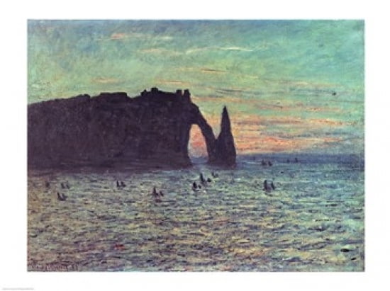 The Hollow Needle at Etretat 1883 Canvas Art - Claude Monet (36 x 24)