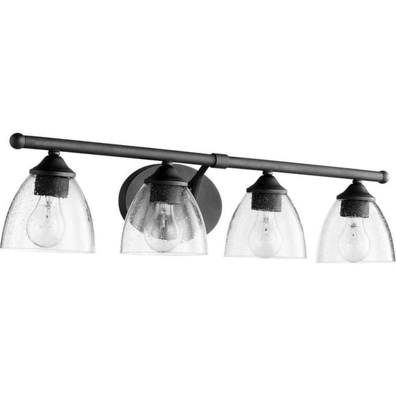 The Holloway Road 4 Light Bathroom Light in Bailey Street Home Home Collection Style 29.25 inches Wide By 6.75 inches High-Noir Finish Bailey Street