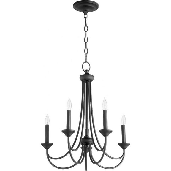 The Holloway Road 5 Light Chandelier in Style 22 inches Wide By 23.5 inches High-Noir Finish Bailey Street Home 183-Bel-3400411