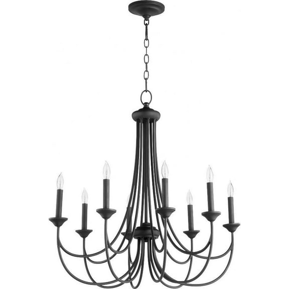 The Holloway Road 8 Light Chandelier in Style 28.75 inches Wide By 30 inches High-Noir Finish Bailey Street Home 183-Bel-3400405