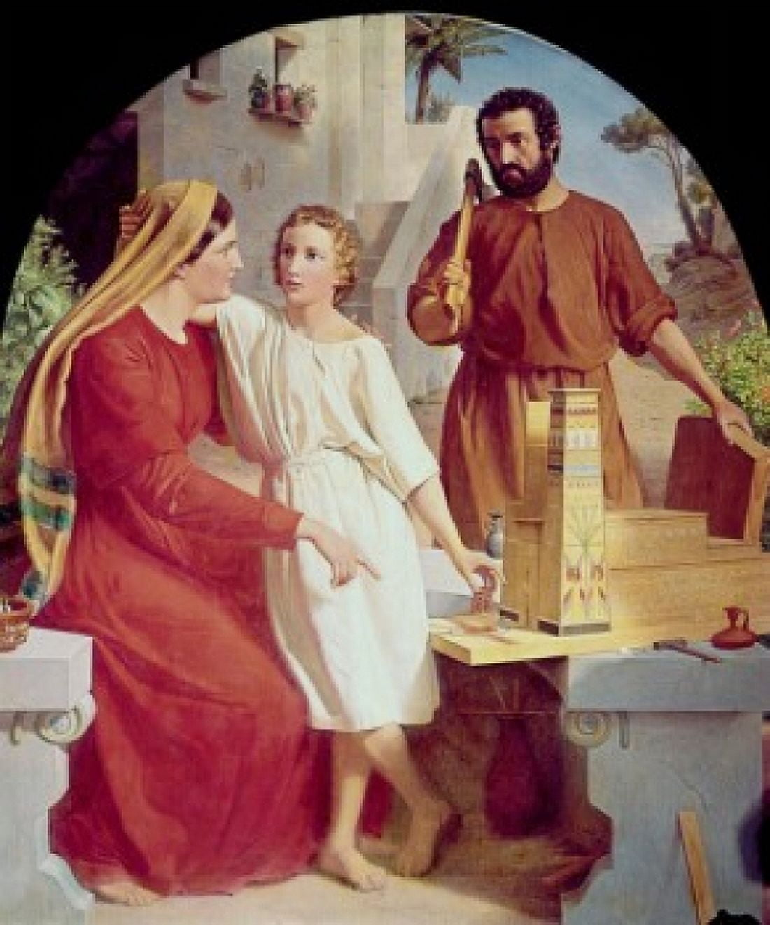 The Holy Family Christen Dalsgaard (1824-1907 Danish) Canvas Art - Christen Dalsgaard (18 x 24)
