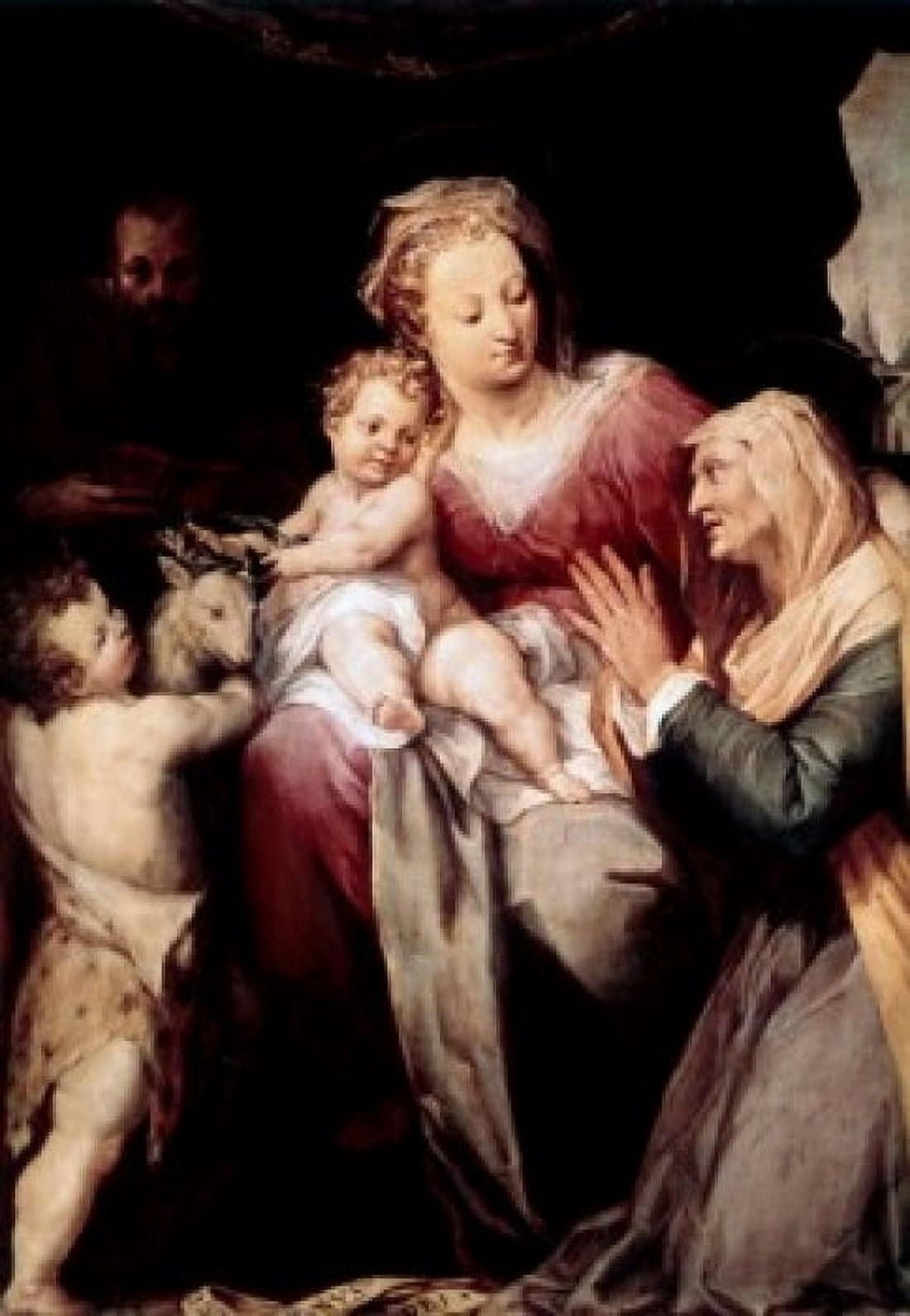 The Holy Family Rosso Fiorentino (1494-1540 Italian) Canvas Art - Rosso Fiorentino (24 x 36)