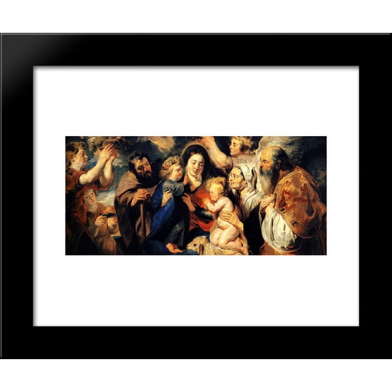 The Holy Family and child St. John the Baptist 20x24 Framed Art Print by Jacob Jordaens