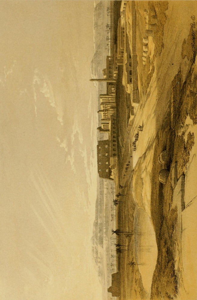 The Holy Land 1855 Excavated Temple of Gyrshe Karnak Canvas Art - David Roberts (18 x 24)