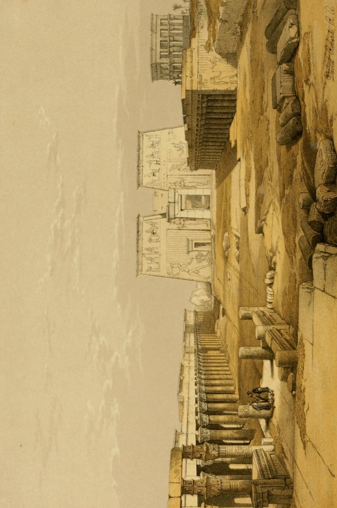 The Holy Land 1855 Grand approach to the Temple of Philae Canvas Art - David Roberts (18 x 24)