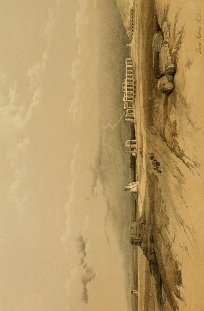 The Holy Land 1855 Ruins of the Memnonium Thebes Canvas Art - David Roberts (18 x 24)