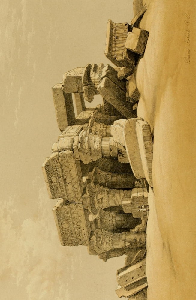 The Holy Land 1855 Ruins of the Temple of Kom-Ombo Canvas Art - David Roberts (18 x 24)
