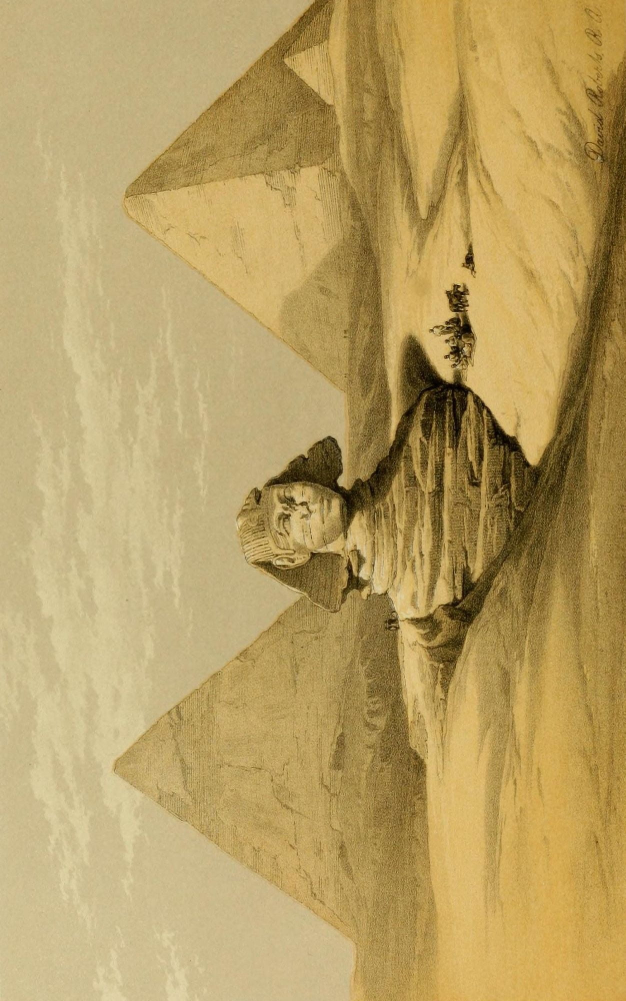 The Holy Land 1855 The Great Sphinx & Pyramids of Gizeh Canvas Art - David Roberts (18 x 24)