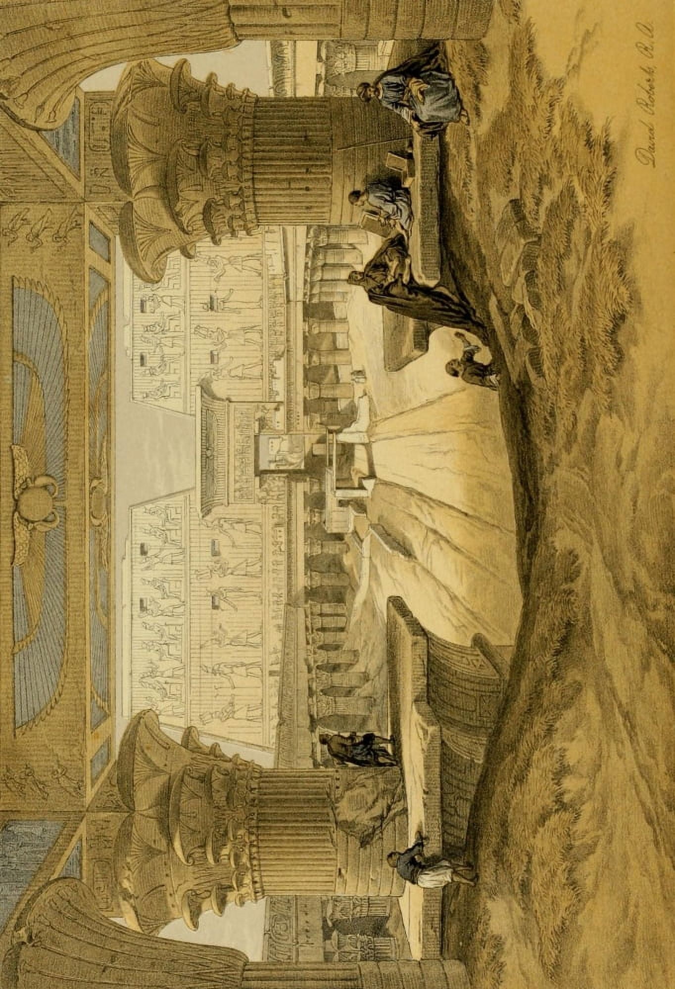 The Holy Land 1855 View from the portico of the Temple of Edfou Canvas Art - David Roberts (18 x 24)
