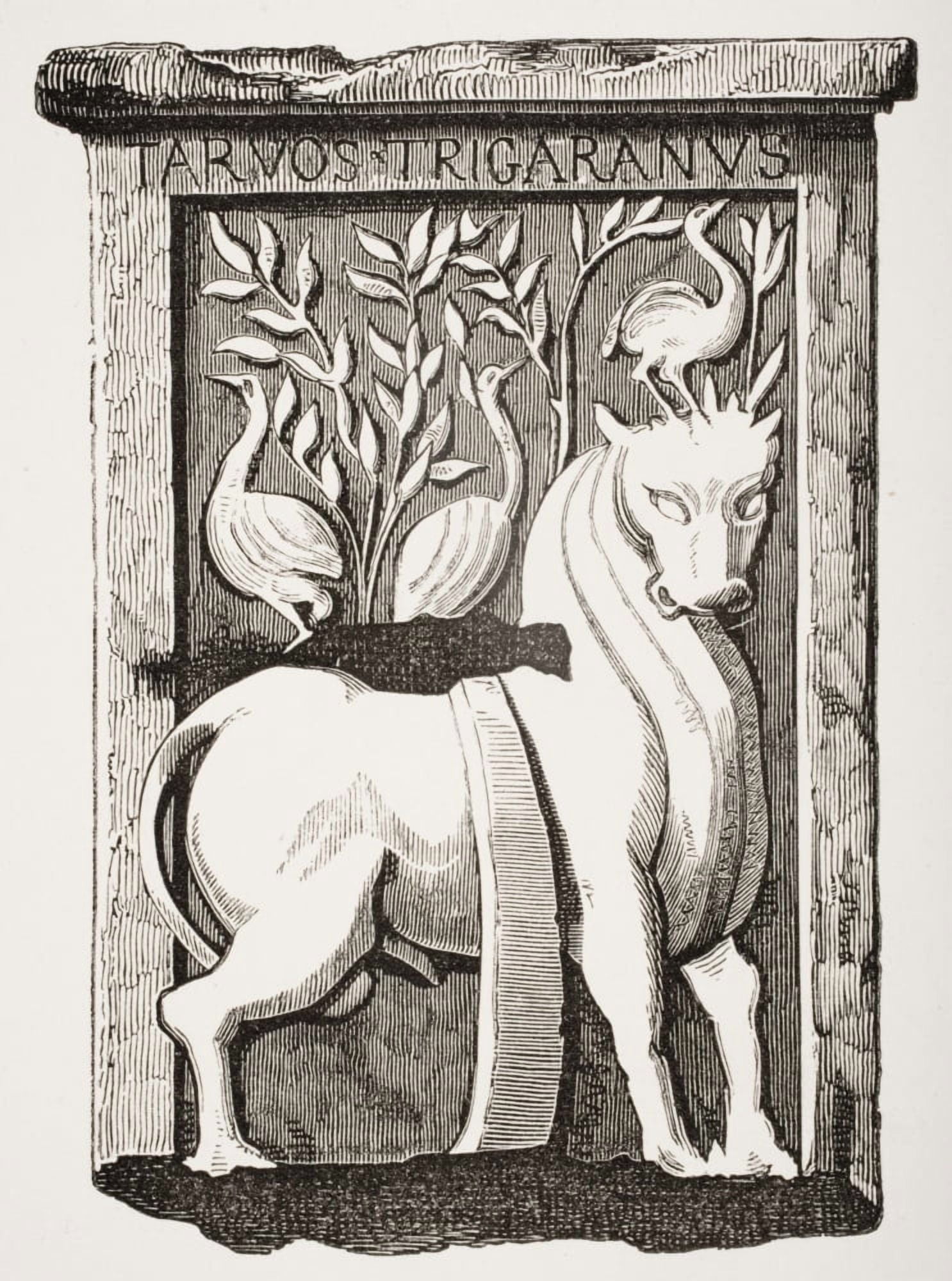 The Holy Ox Celtic Monument Found Under The Choir Of Notre Dame Paris In 1711 Canvas Art - Ken Welsh Design Pics (12 x 17)