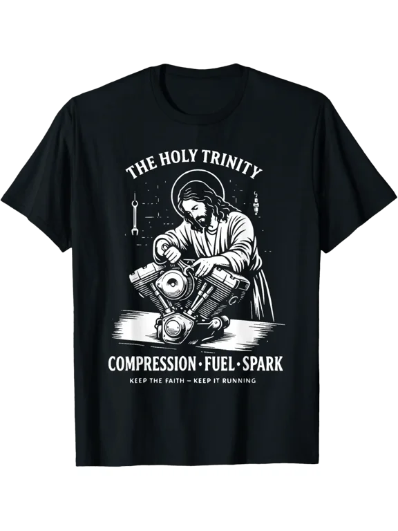 The Holy Trinity Compression Fuel Spark Keep Faith Running Creative Theme Suited To Daily Outfits And Special Occasions T-Shirt, Size S-5XL