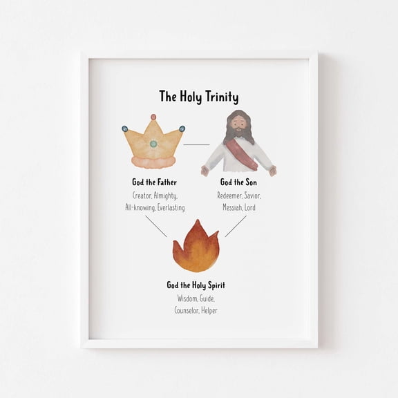 The Holy Trinity Print: Christian Nursery Decor Unframed Paper Print