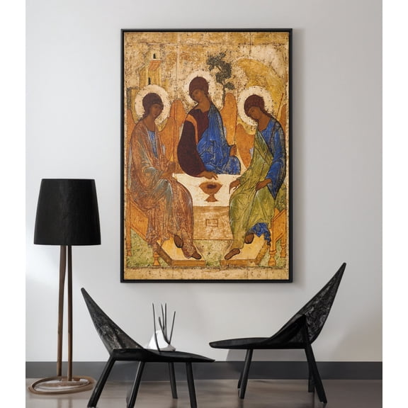 The Holy Trinity by Andrei Rublev /Poster Wall Art Reproduction, Stretched Canvas 8x10in