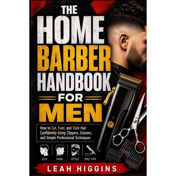 The Home Barber Handbook for Men: How to Cut, Fade, and Style Hair Confidently Using Clippers, Scissors, and Simple Prof, (Paperback)