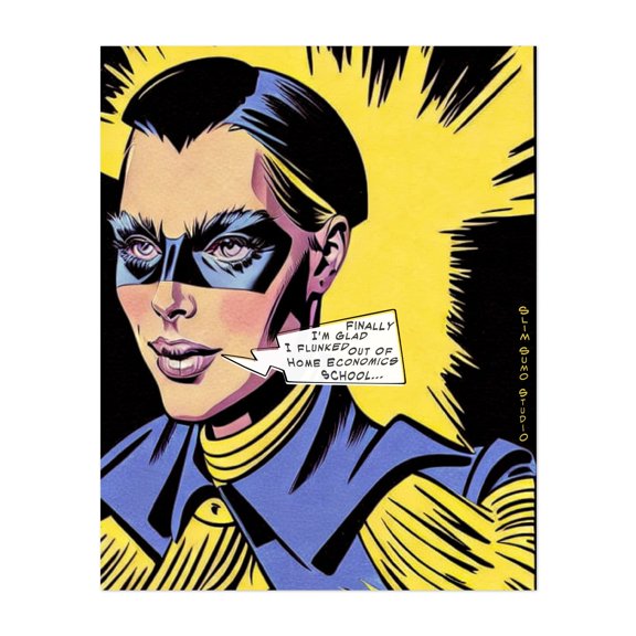 The Home Economics Girl - Illustration Pop Art Humor Modern Art Quote Retro Unframed Wall Art Print 24 x 32 inches