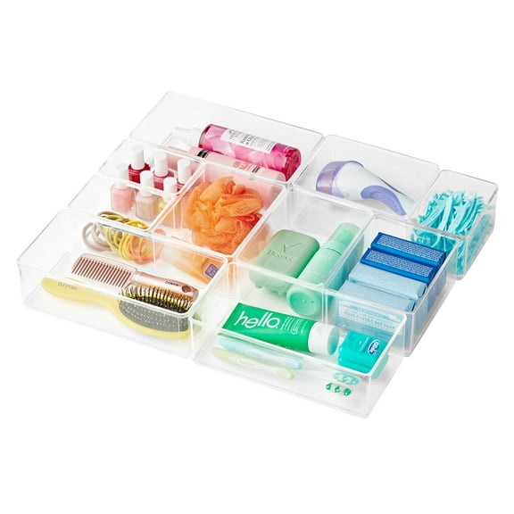 The Home Edit 10 Piece Bath Storage Edit Clear Plastic Modular Storage System Clear