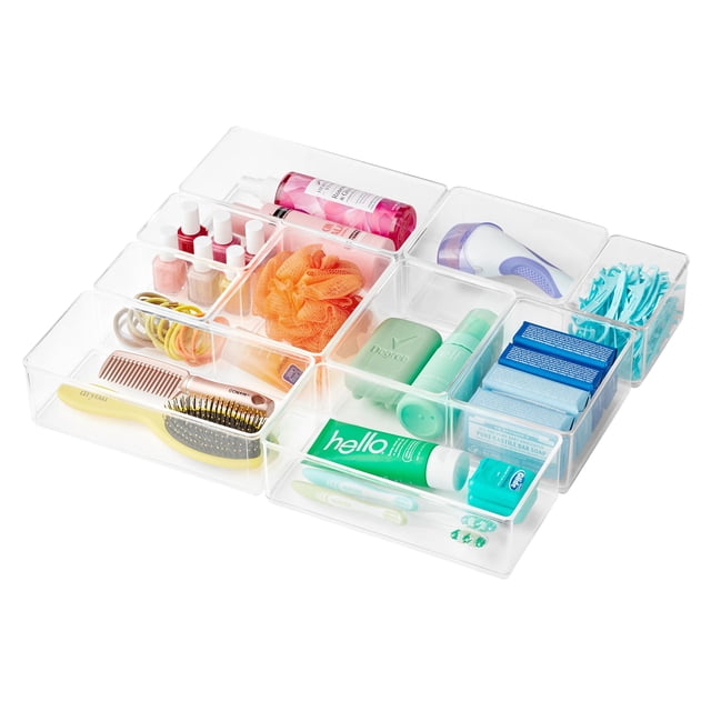 The Home Edit 10 Piece Bath Storage Edit Clear Plastic Modular Storage ...