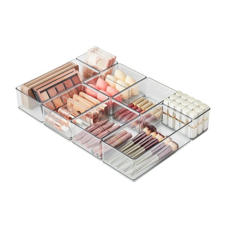 STORi 6-Piece Stackable Clear Drawer Organizer Set | Multi-size Trays |  Small