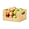 thumbnail image 1 of The Home Edit Bamboo Set of 2 Open Front Small Storage and Organizing Bins Brown, 1 of 7