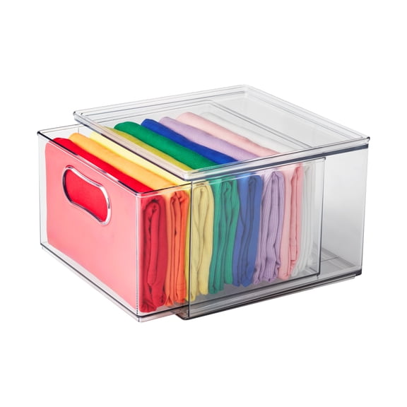 The Home Edit THED22980157065 Large Drawer Pack of 2 Clear Plastic Storage Bin