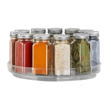 The Home Edit Clear Plastic Low Wall Turntable Modular Storage System Organizer, 10" x 10" x 1.36"