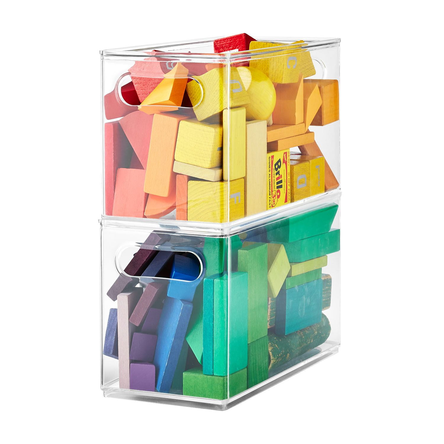 The Home Edit Clear Plastic Narrow Storage Bins, Set of 2