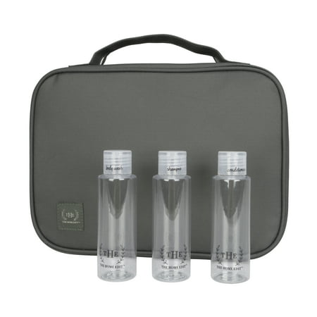 The Home Edit Expandable Hanging Toiletry Bag with 3 Toiletry Bottles, Green