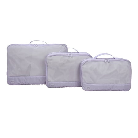 The Home Edit Expandable Zippered Travel 3 Piece Packing Cubes, Lavender