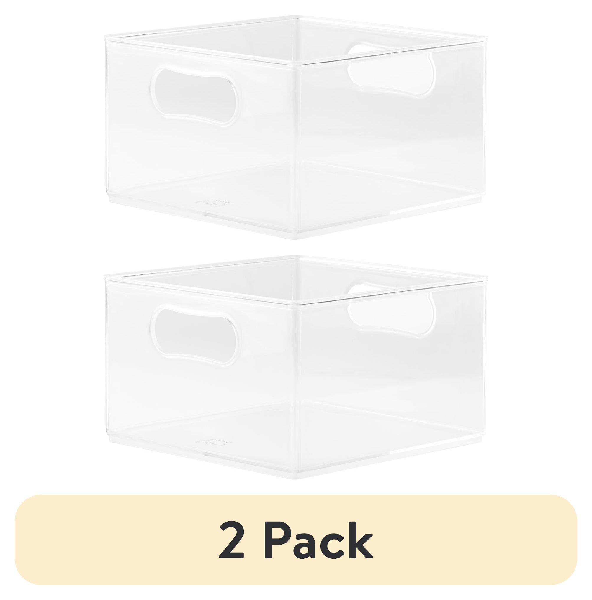 (2 pack) The Home Edit Large Clear Plastic Storage Bin Organizer, 2