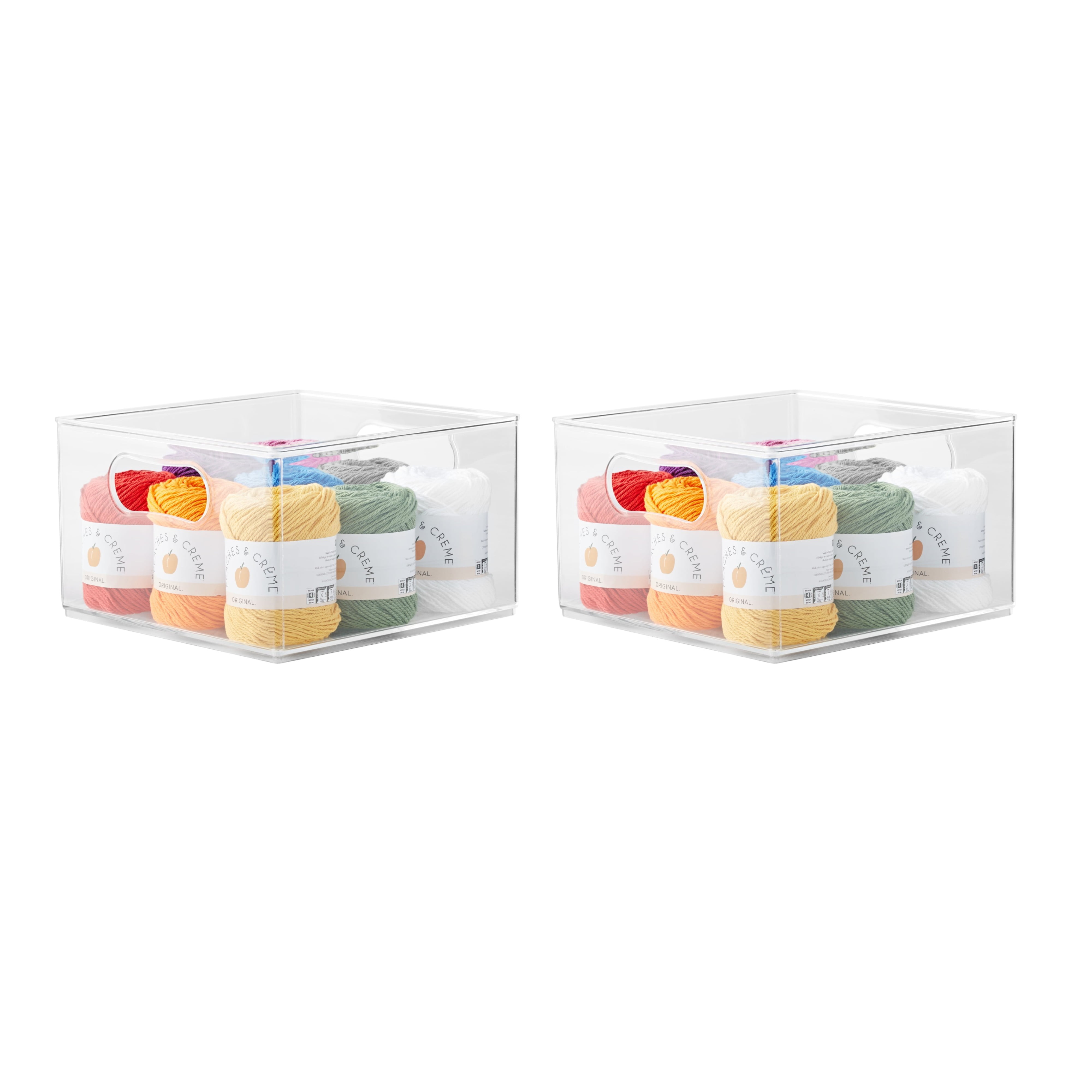 The Home Edit Large Clear Plastic Storage Bin Organizer, 2 Pack, 10" x