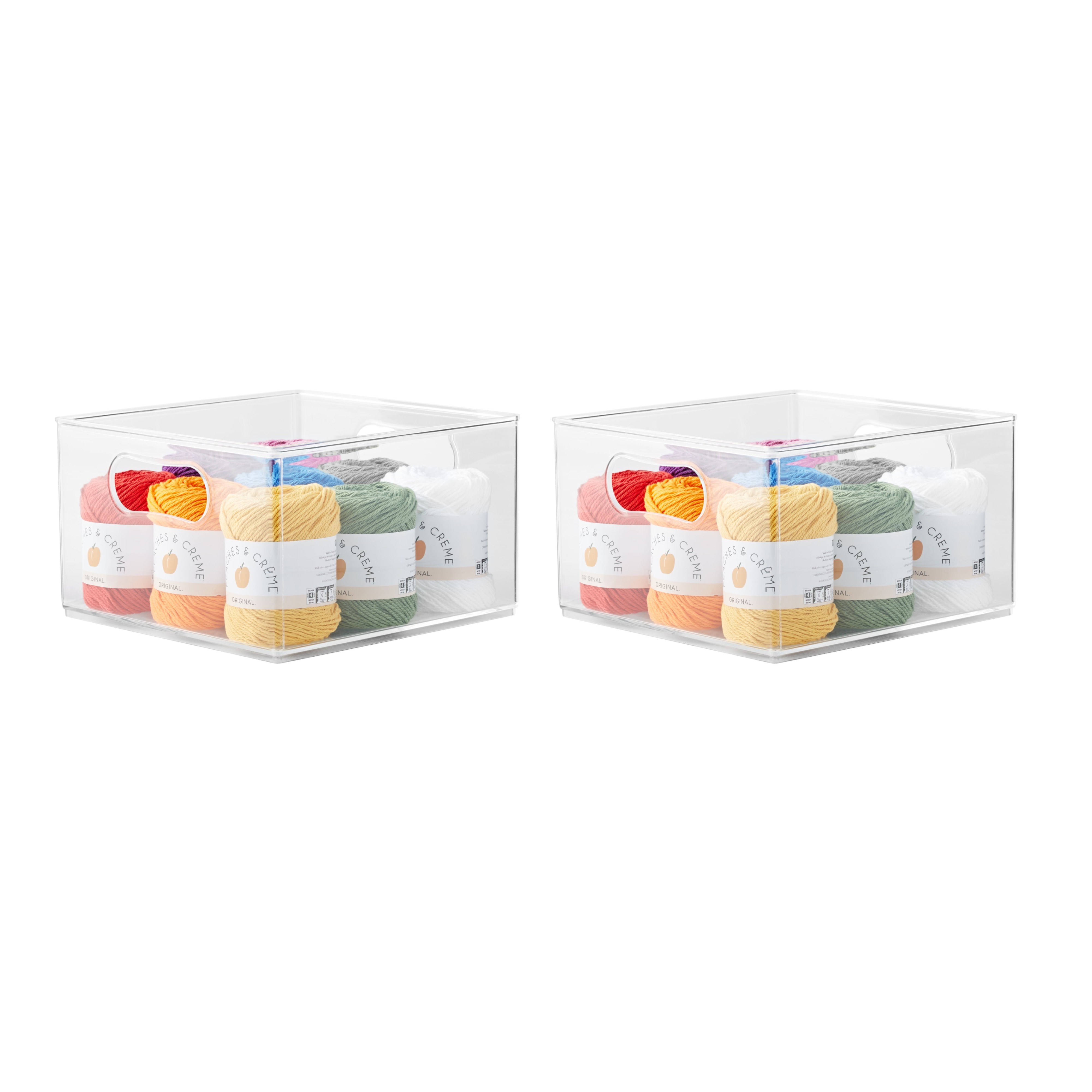 The Home Edit Large Clear Plastic Storage Bin Organizer, 2 Pack, 10" x 10" x 6" - image 1 of 7