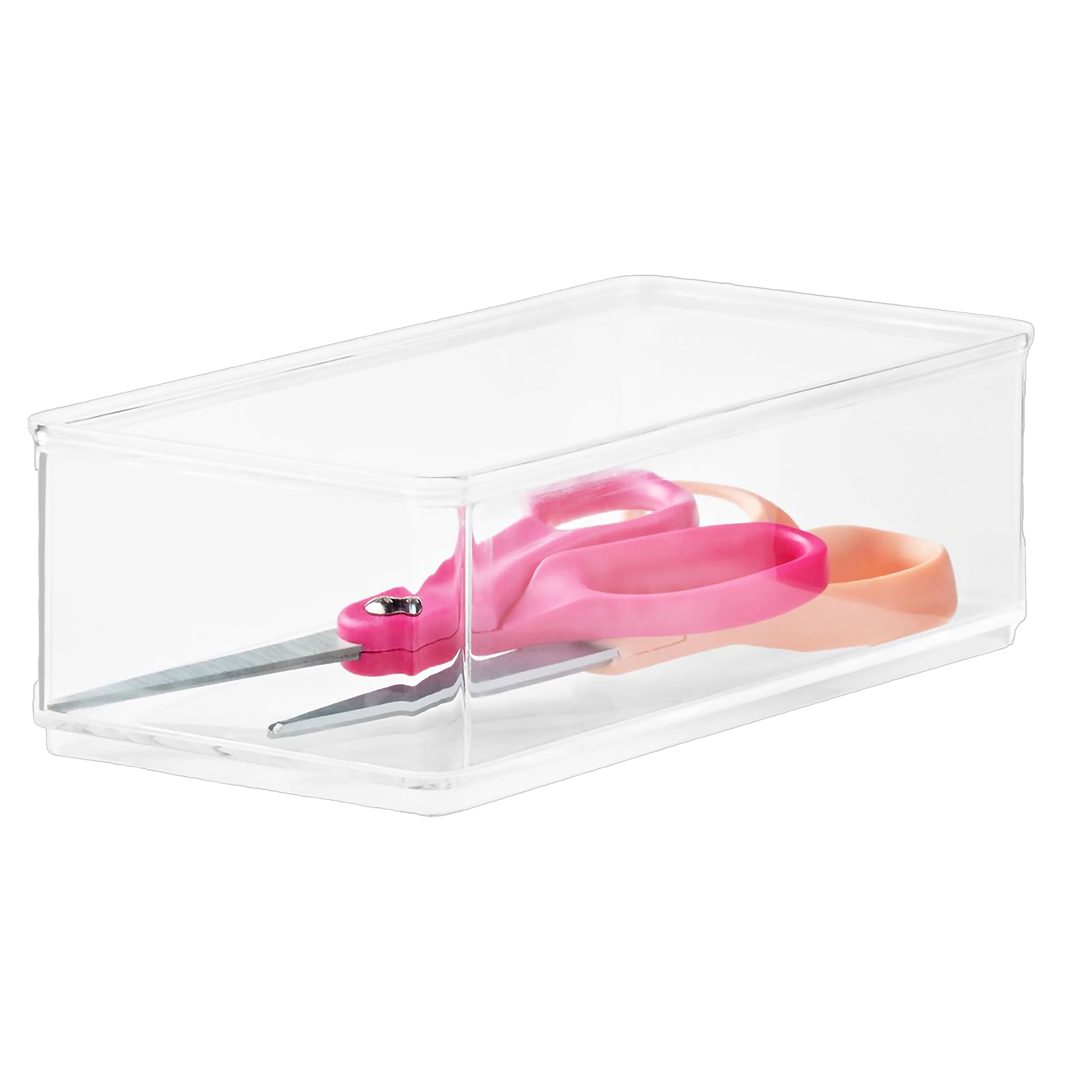 The Home Edit Large Clear Storage Bin Organizer Insert, 2 Pieces, 9.37" x 4.68" x2.95"