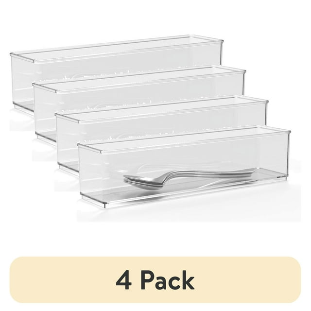 (4 pack) The Home Edit Narrow XL Drawer Insert, Clear