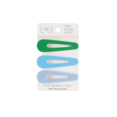 The Home Edit Salon Hair Clips, Blue Multi-Color, 3 Ct