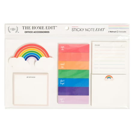 The Home Edit Sticky Note Set, 11 Pads, Multi-Color, 3" x 3", Paper Notes and Flags, Rainbow