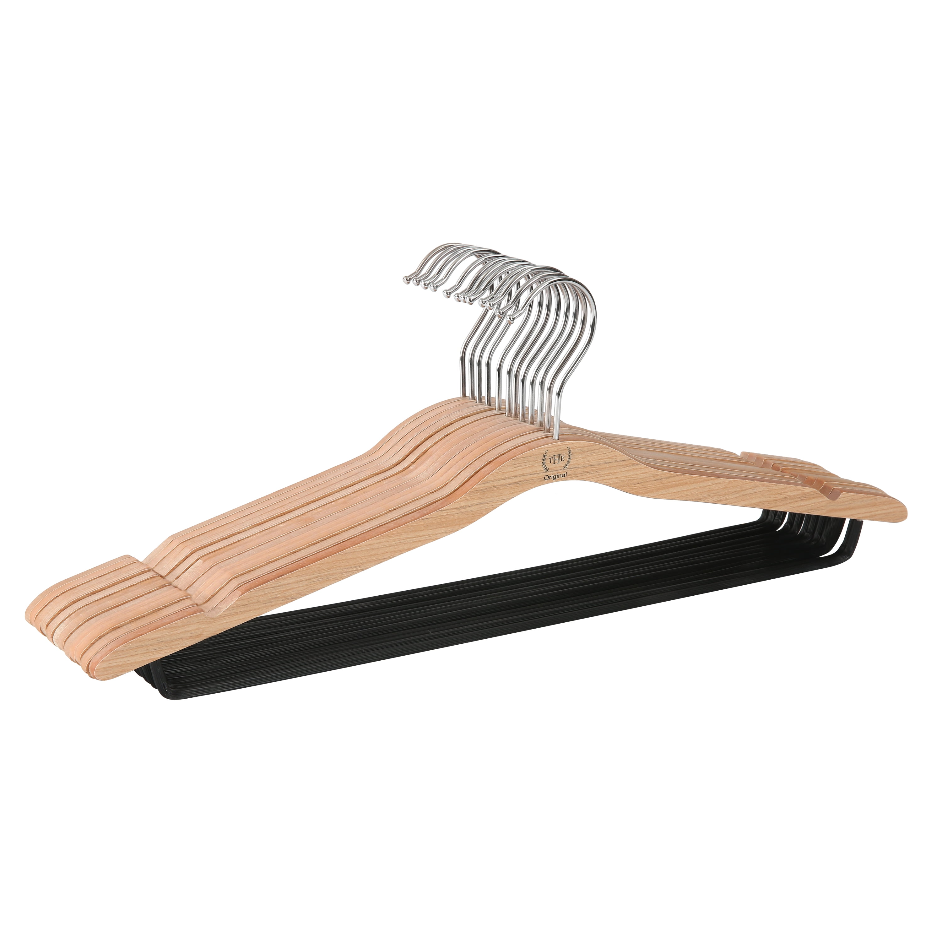 https://i5.walmartimages.com/seo/The-Home-Edit-Thin-Wood-Hanger-with-Non-Slip-Pant-Bar-Natural-12-Pack_bda7efb1-1800-4508-a6c9-a262379548e2.c7452edb6fe342eee4490b85f7ee39bb.jpeg