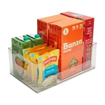 The Home Edit XL Open Front Storage Bin for Kitchen 16" x 10" 6", Clear Plastic