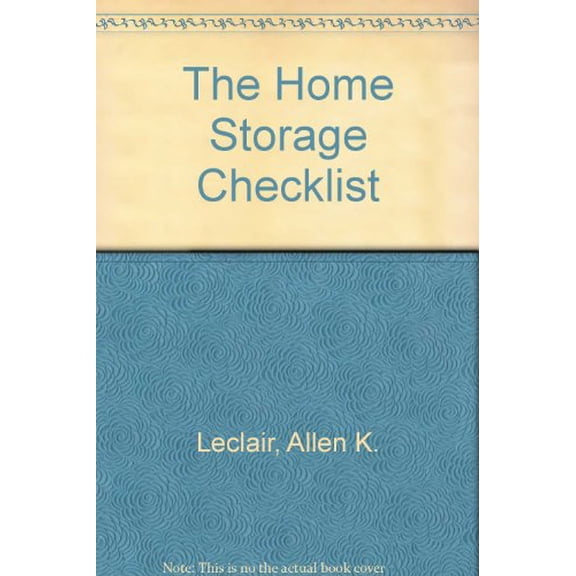 Pre-Owned The Home Storage Checklist (plastic_comb) 0965307816 9780965307819