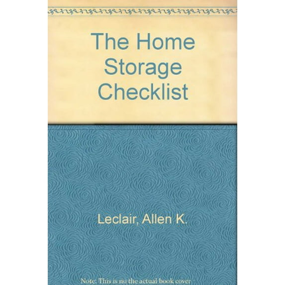 Pre-Owned The Home Storage Checklist (plastic_comb) 0965307816 9780965307819