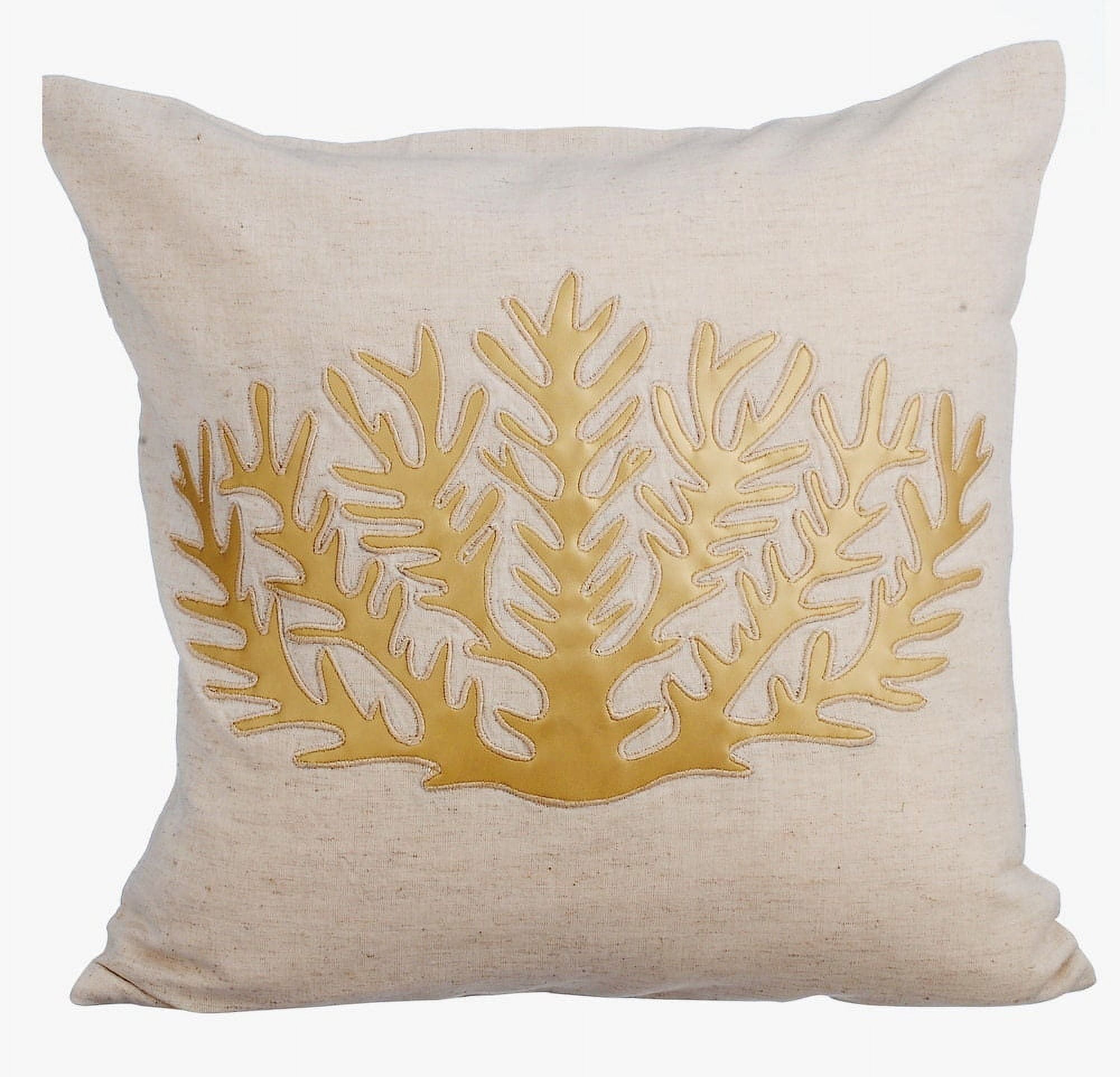 The HomeCentric Blu Navy 50x50 cm Lino Di Cotone Fodera per cuscino con cerniera, Alghe Marine