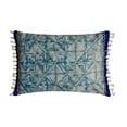 thumbnail image 1 of The HomeCentric Blue Pack of 2,12"x22" (30x55 cm) Lumbar Pillow Cover, Suede Lace & Indigo Oblong Pillow, Geometric Pattern Modern Style - Indigo Square, 1 of 3