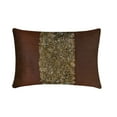 thumbnail image 1 of The HomeCentric Brown Lumbar Pillow Cover, Pack of 2, 12"x26" (30x65 cm) Lumbar Pillow Cover, Textured Ribbon Lumbar Pillow Cover, Silk Lumbar Pillow Cover, Striped Modern Lumbar - Chocolate Cream, 1 of 3