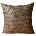 thumbnail image 1 of The HomeCentric Brown Throw Pillow Cover Contemporary Solid Pillowcase Pack of 2 12x12 inch (30x30 cm) Cushion Cover Art Silk Square Pillowcase Sequins Beaded Dotted Pillow Circles - Metallic Magic, 1 of 6